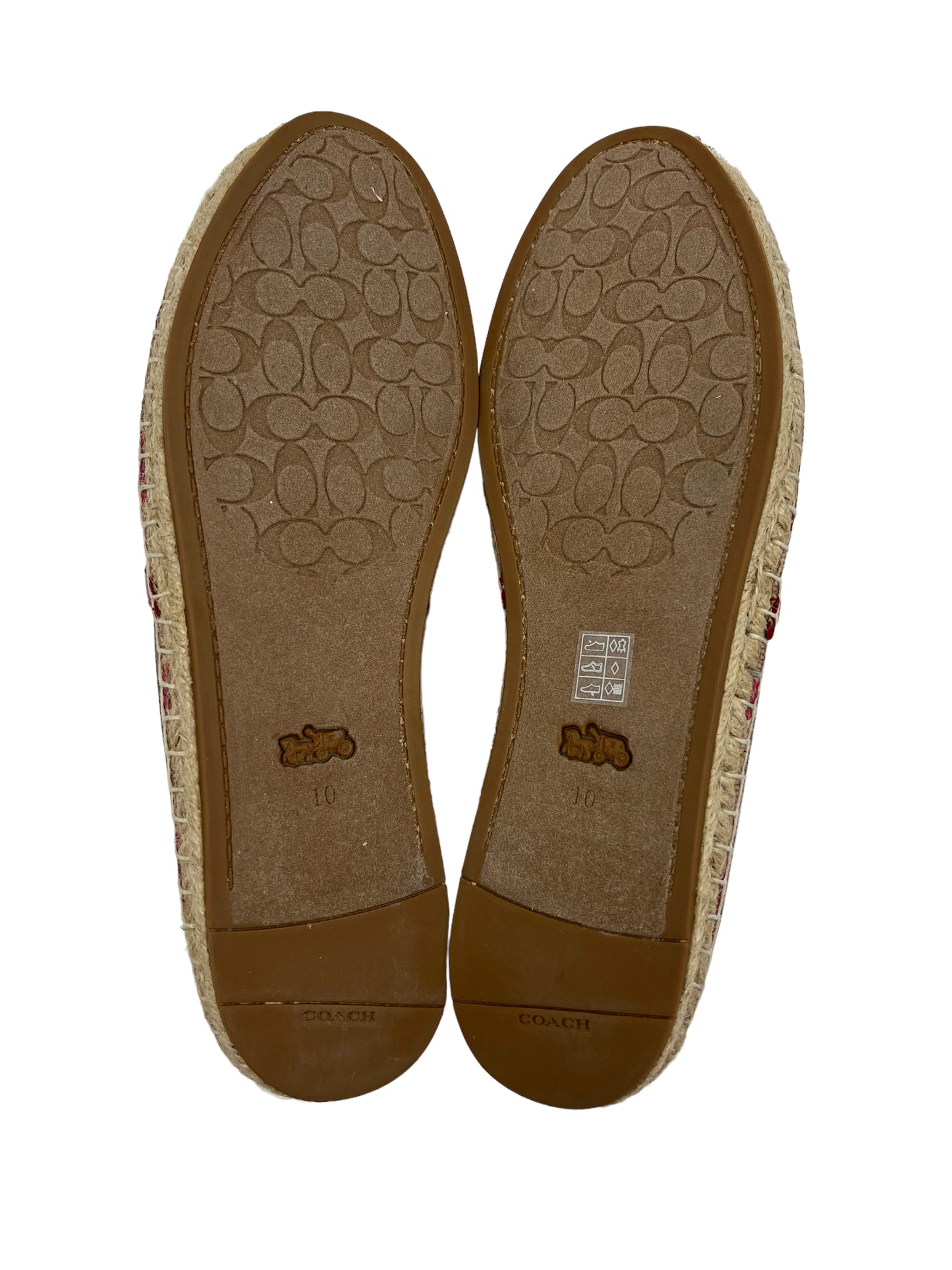 Coach Collins Heart Motif Signature Print Size 10 Espadrilles