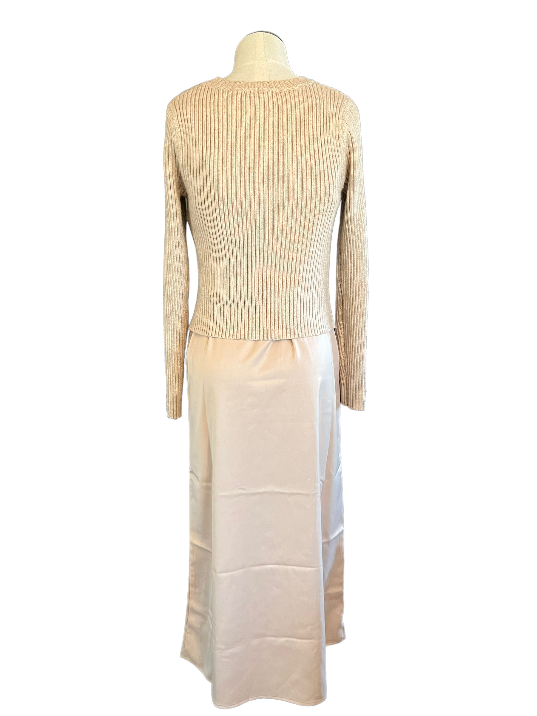 rachel zoe silk dress with sweater Rachel Zoe Sweater Satin Dress
