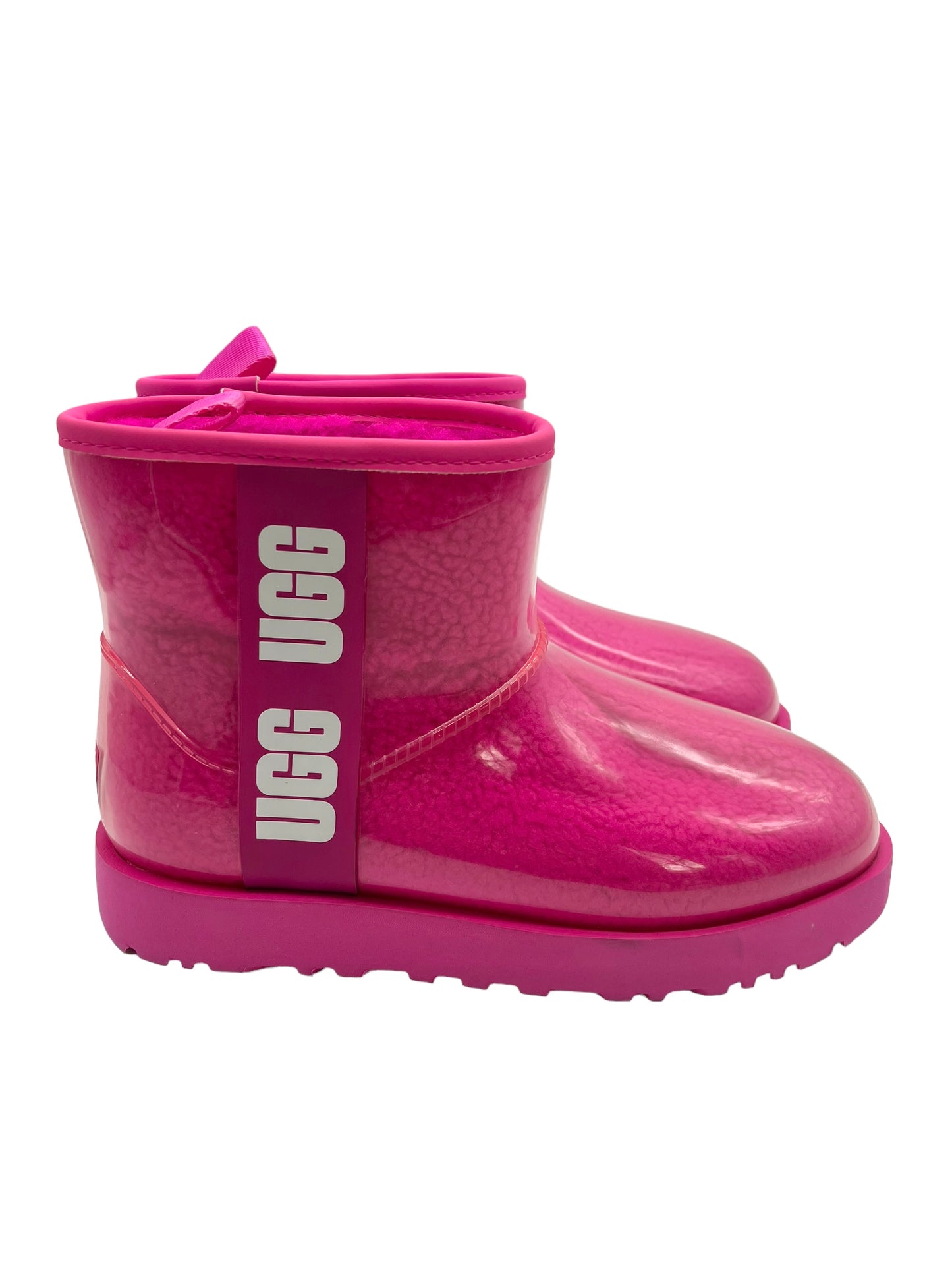 Ugg Classic Clear PVC Hibiscus Size 7 Mini Boots