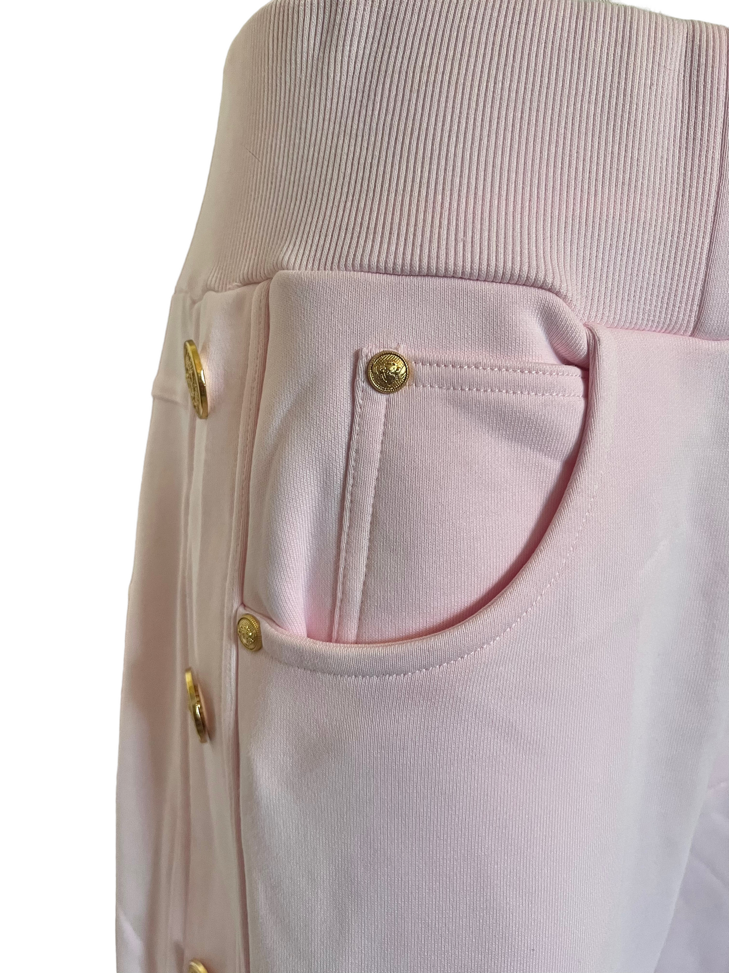 Balmain Pink Size Side Button Size M Boyfriend Lounge Pants