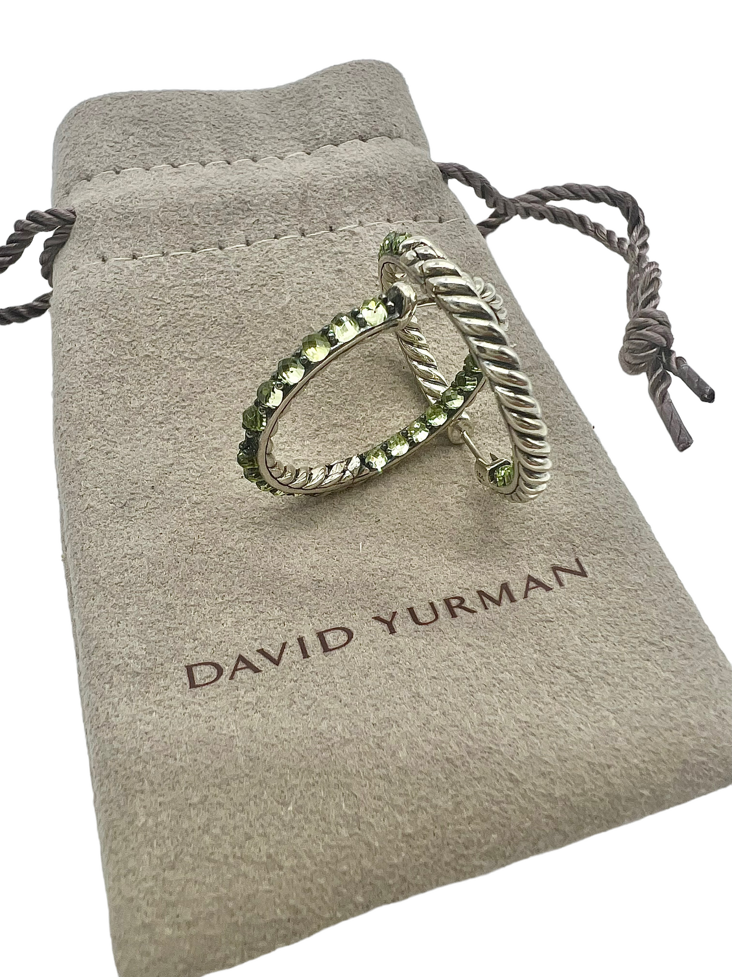 David Yurman Sterling Silver Prasiolite Berries Hoop Earrings