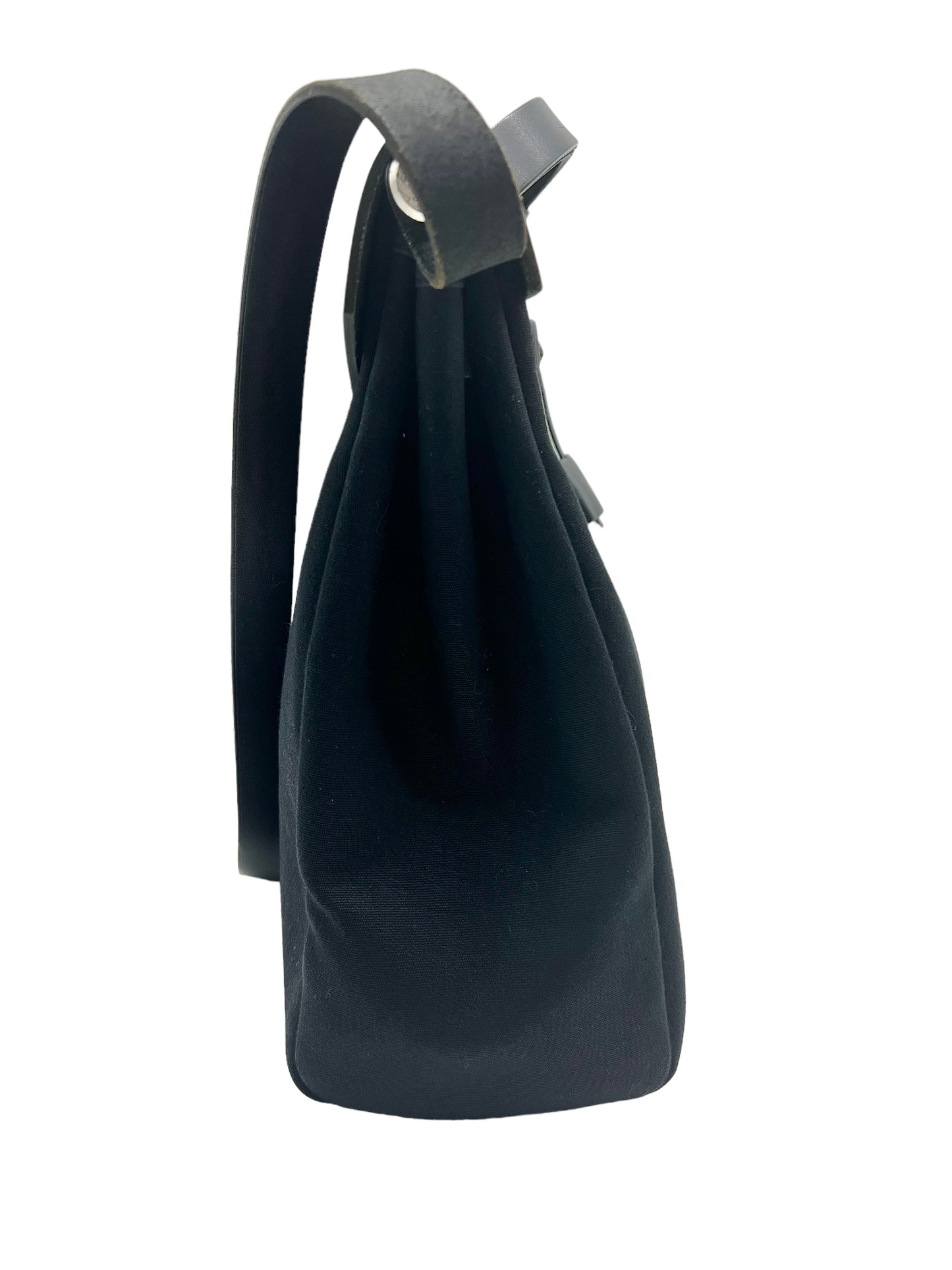 Hermes Black Toile Herbag 39 Shoulder Bag