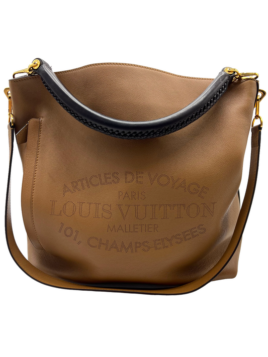 Louis Vuitton Hazelnut Calfskin Bagatelle Noisette Parnassea Shoulder Bag