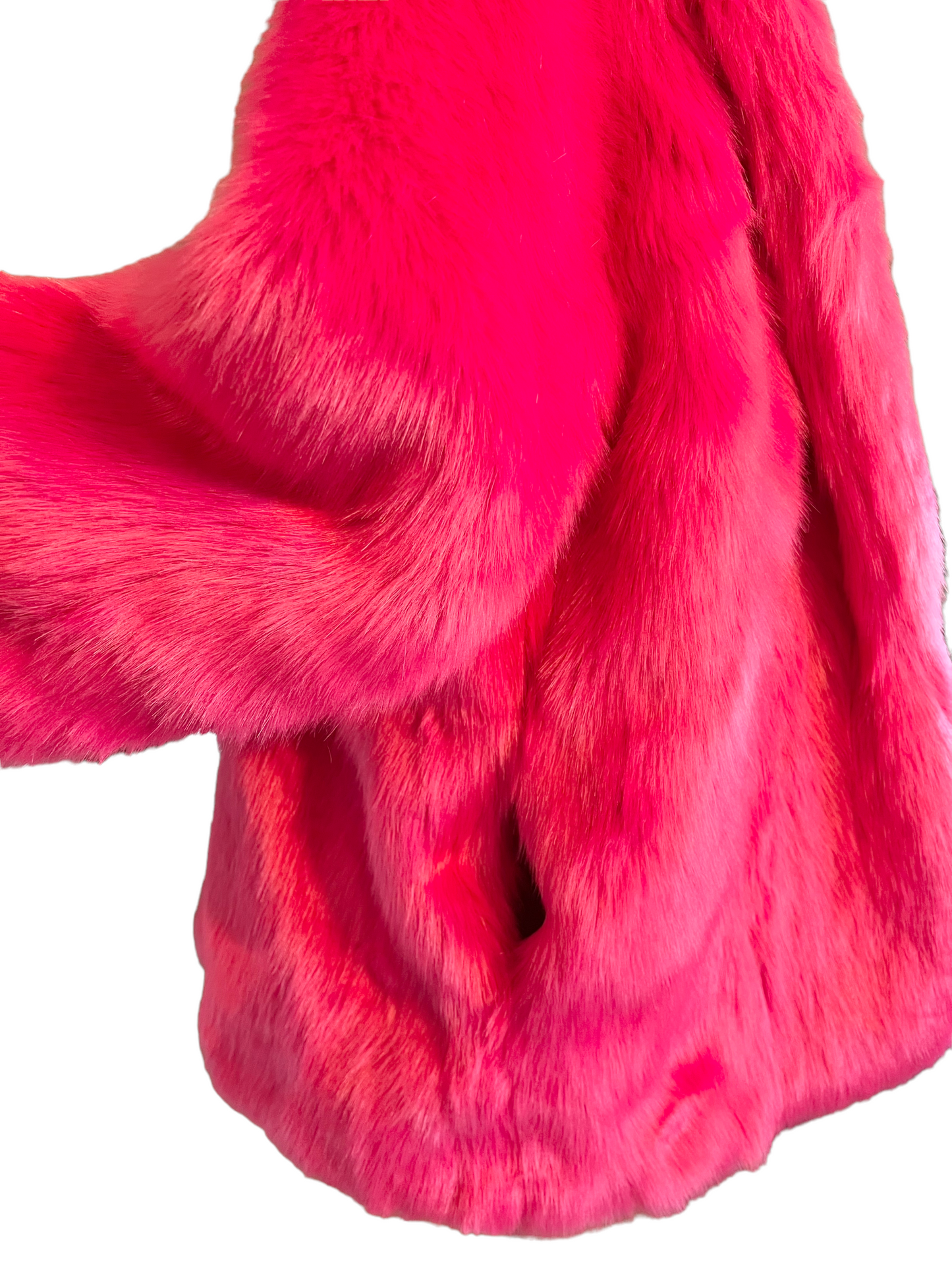Michael Kors Electric Pink Faux Fur Size L Jacket