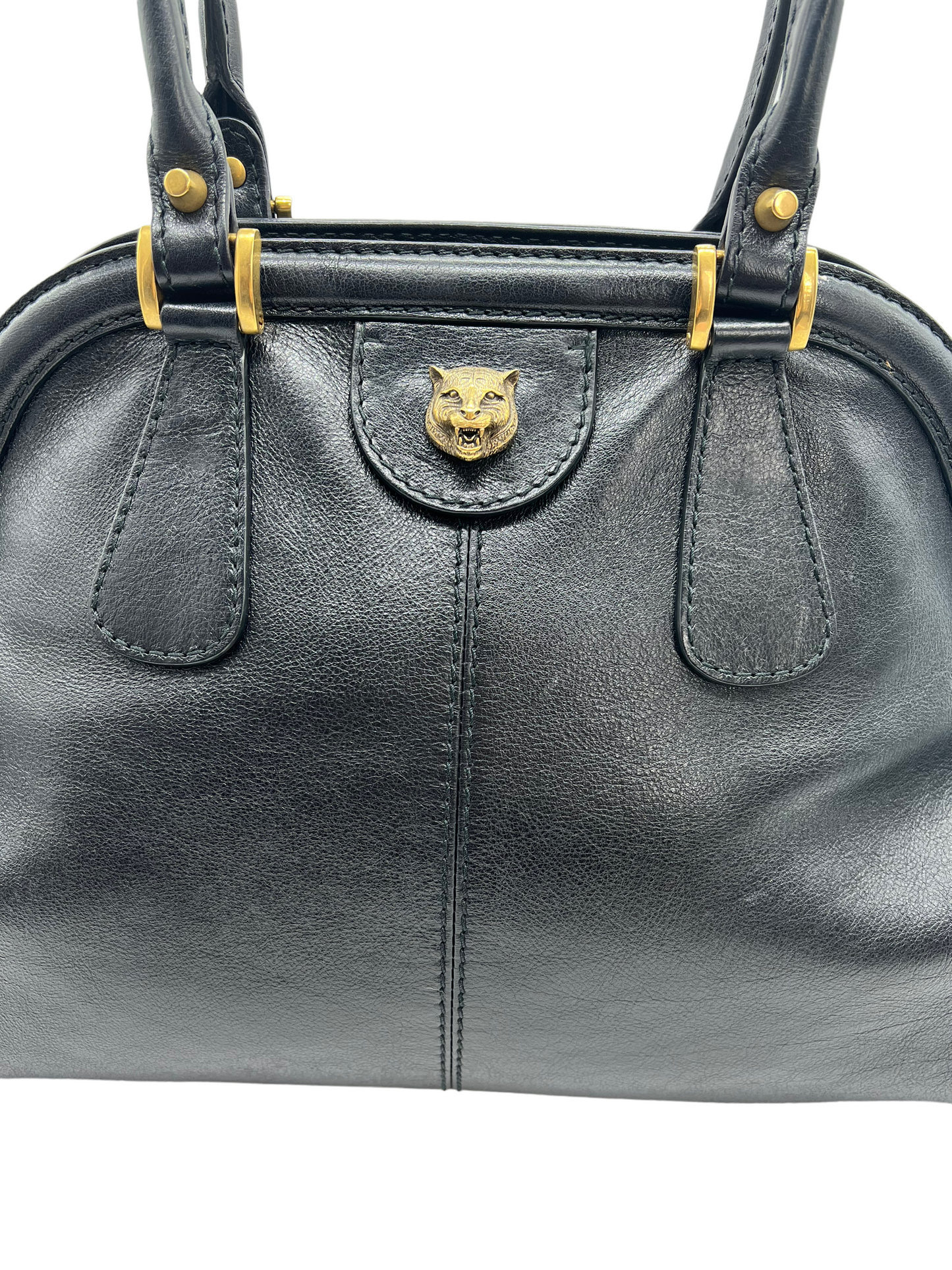 Gucci Black Leather Large Re(Belle) Dome Satchel