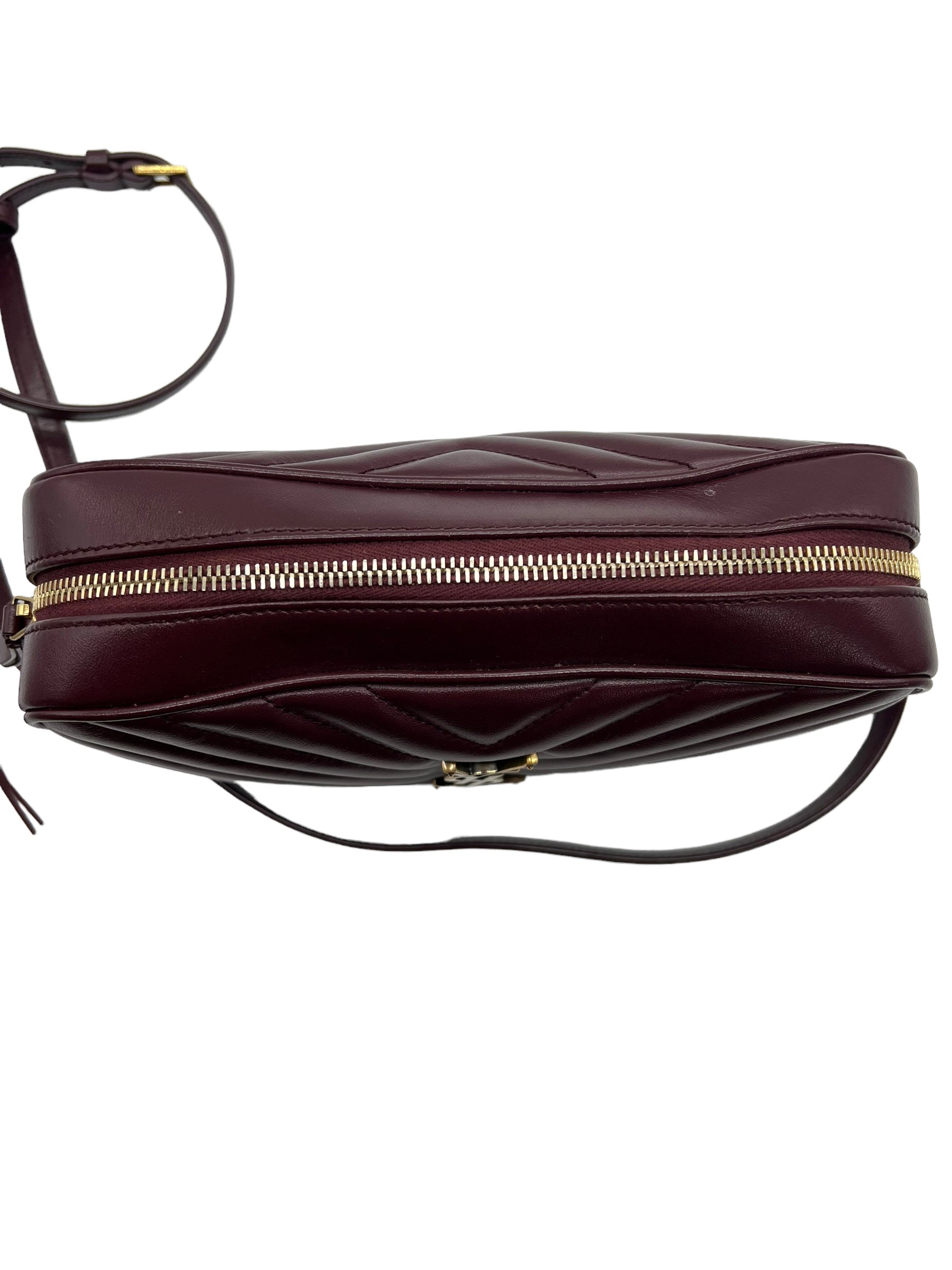 Saint Laurent YSL Burgundy Leather Loulou Camera Bag – Shop Luxe