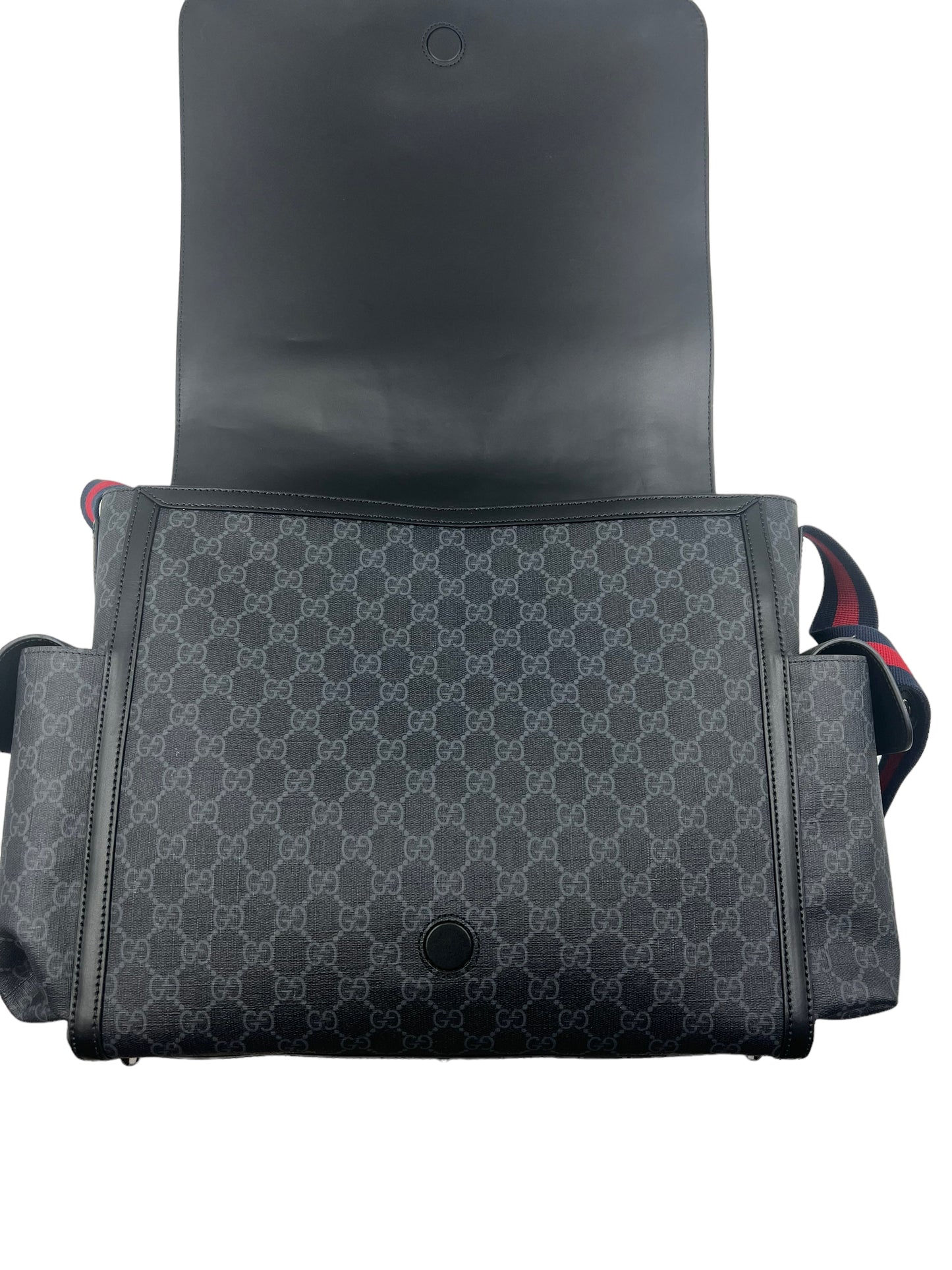 Gucci Black GG Supreme Diaper Bag