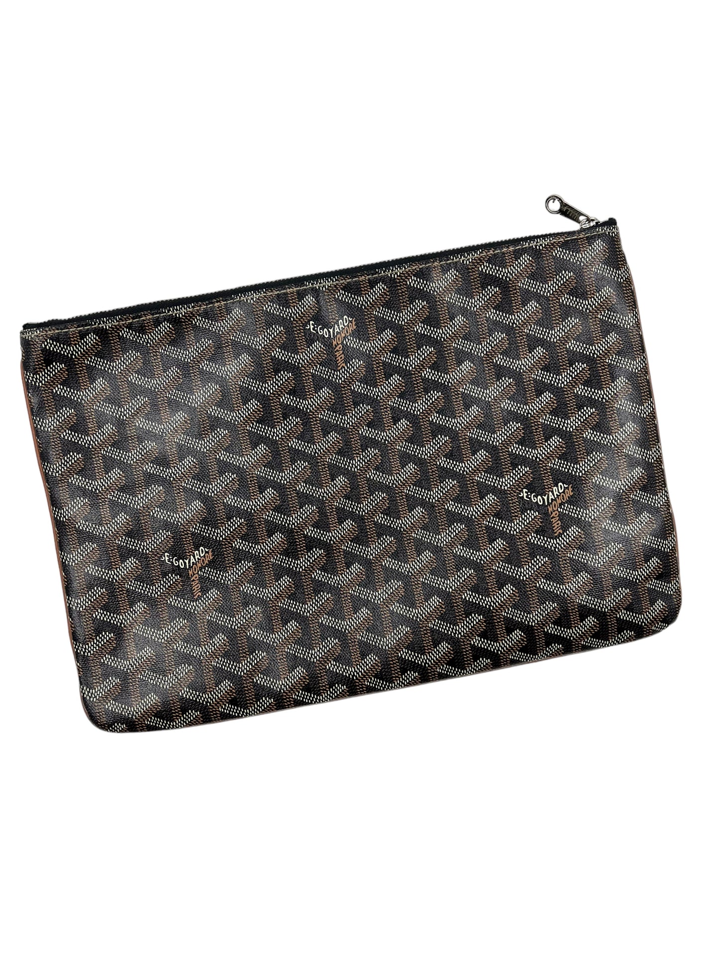 Goyard Black & Brown Senat MM Zip Pouch