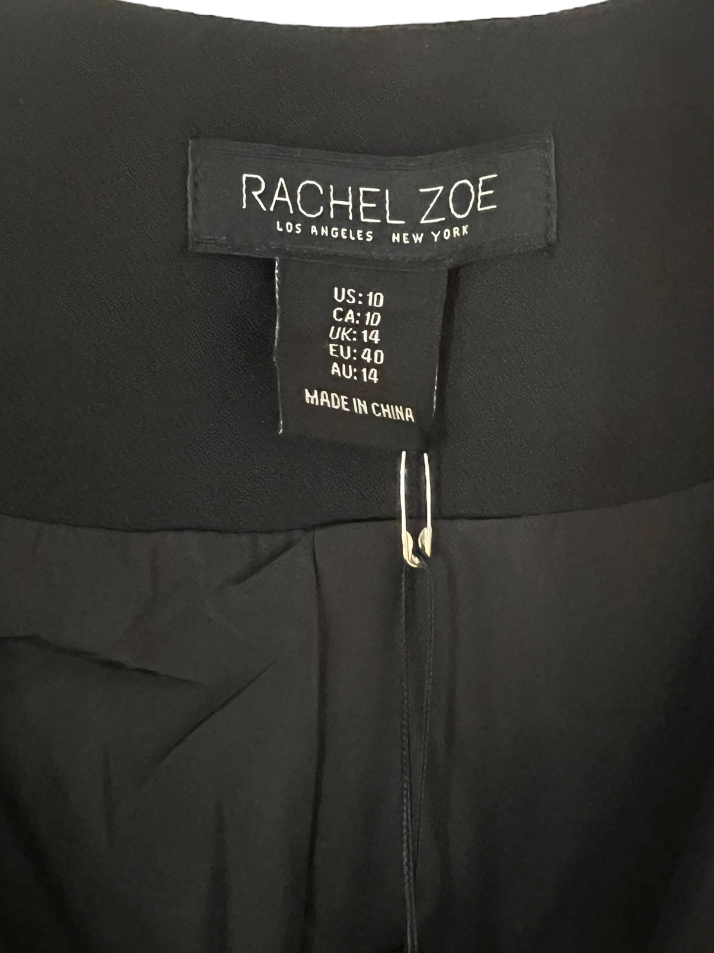 Rachel Zoe Black Double Breasted Size 10 Tuxedo Dress