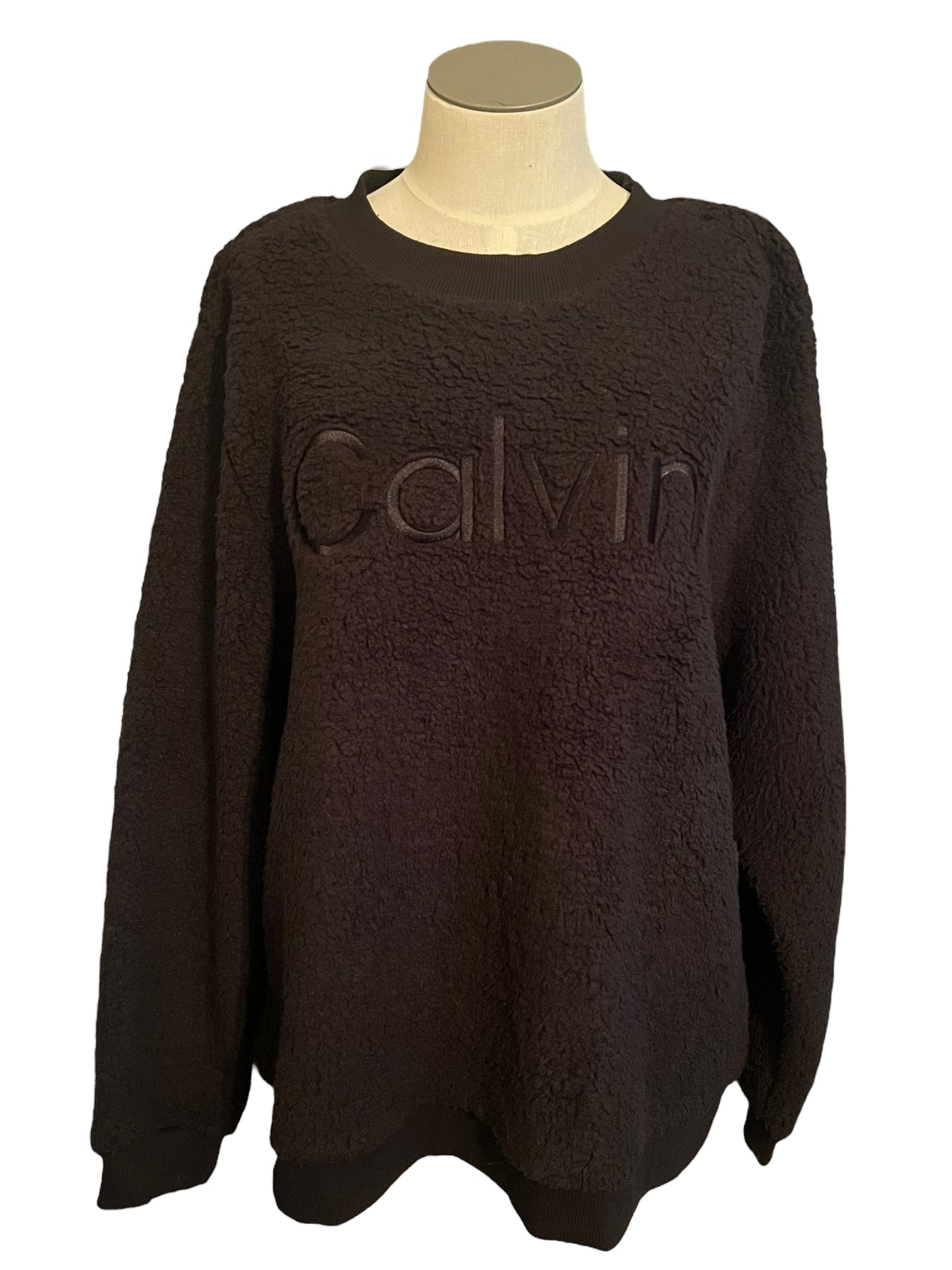 Calvin Klein Black Size L Fuzzy Logo Top