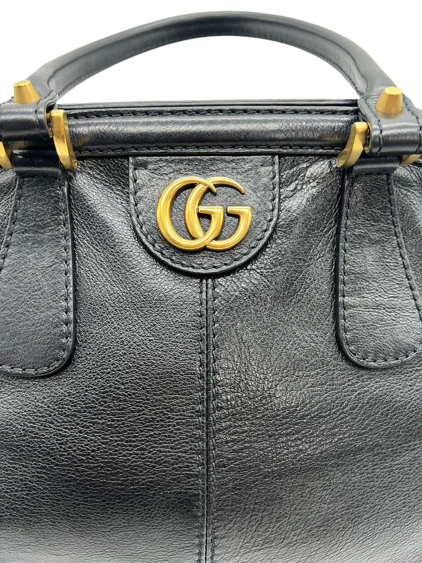 Gucci Black Leather Large Re(Belle) Dome Satchel