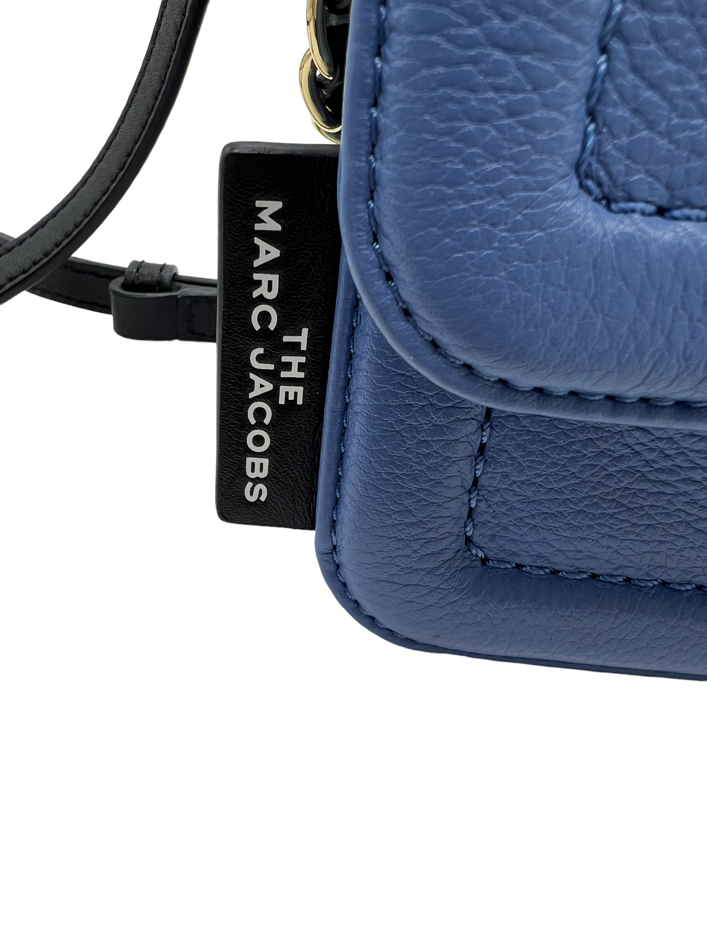 Marc Jacobs Blue Leather The Mini Cushion Bag