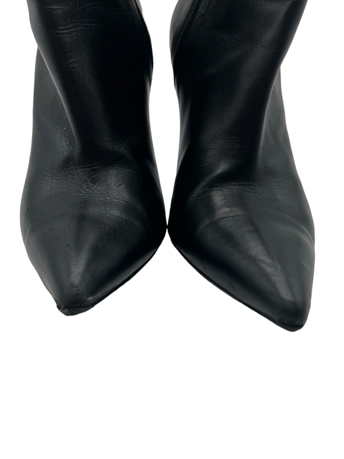 Manolo Blahnik Black Leather Studded Size 38 Boots