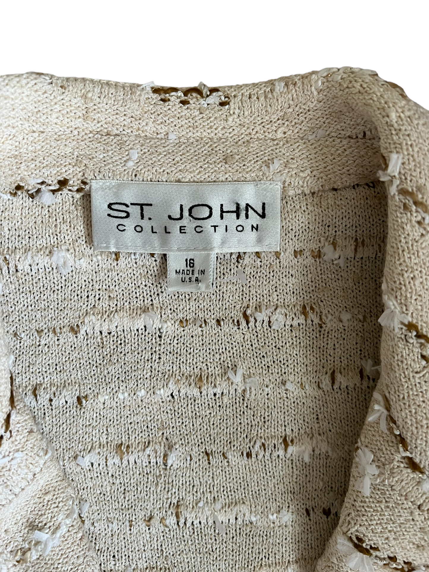 St. John Cream Knit Size 16 Jacket