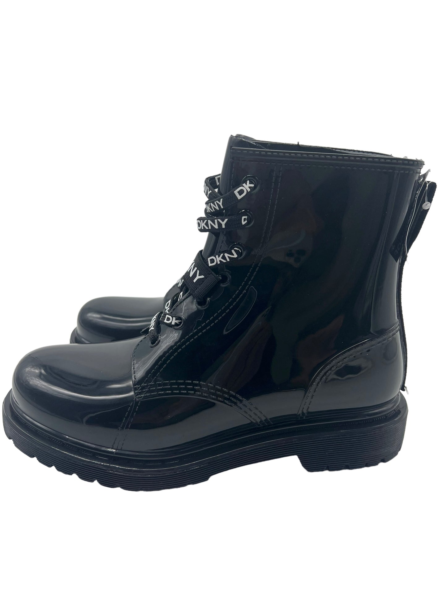 DKNY Black Tilly Logo Size 8 Rain Boots