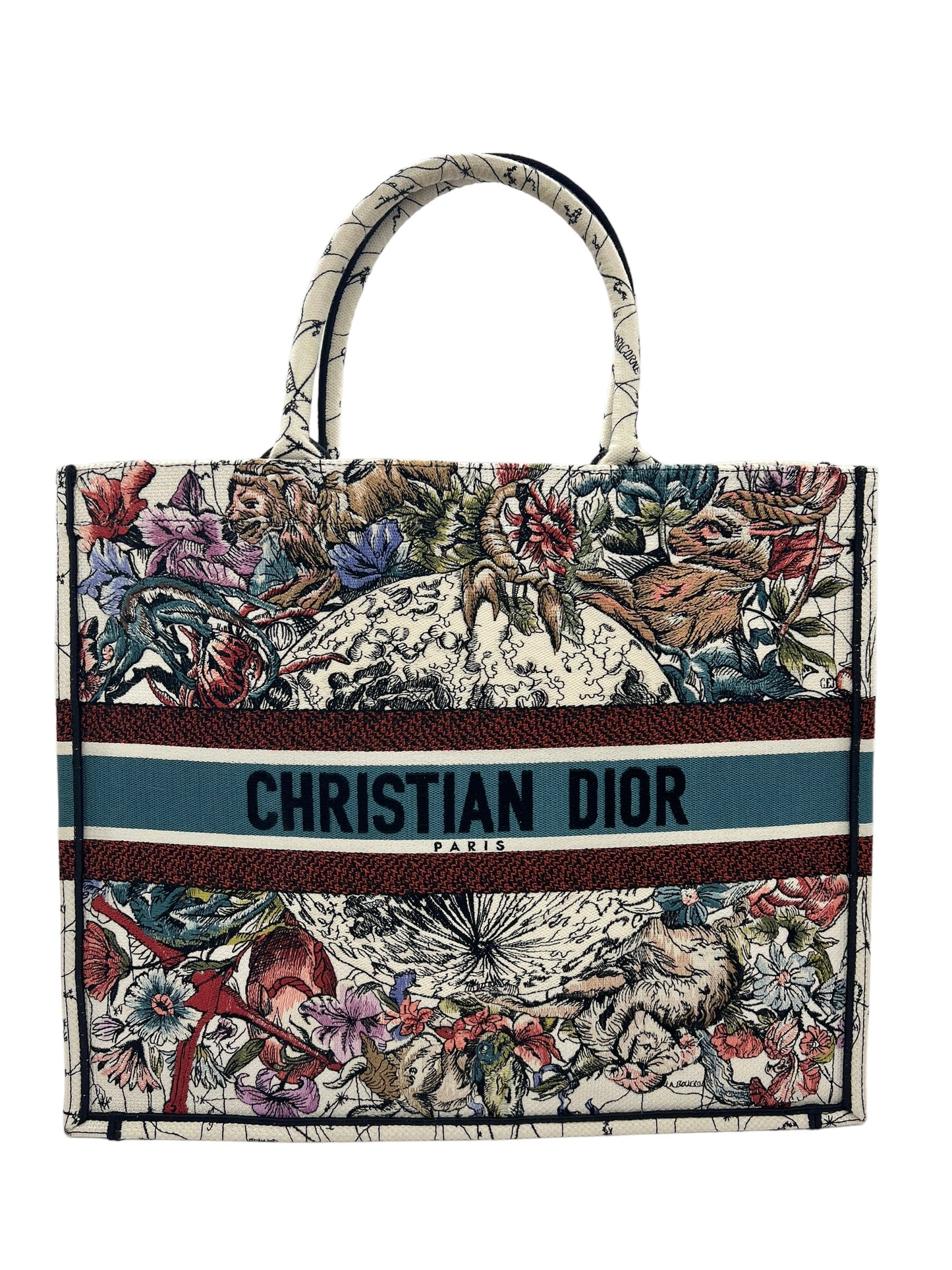 Dior Large Zodiac and Constellation Motif Embroidered Book Tote